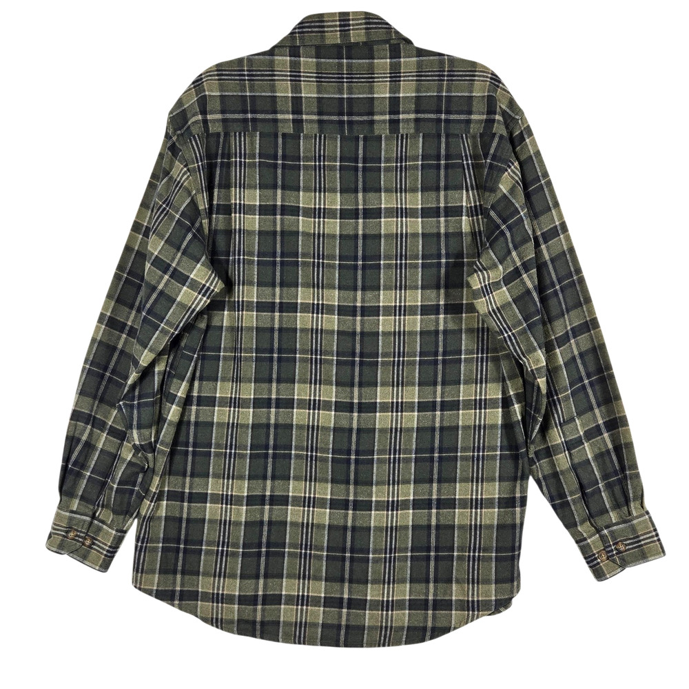 Woolrich Shirt Mens Medium Green Plaid Flannel Workwear Utility Outdoor Hiking - Picture 6 of 12